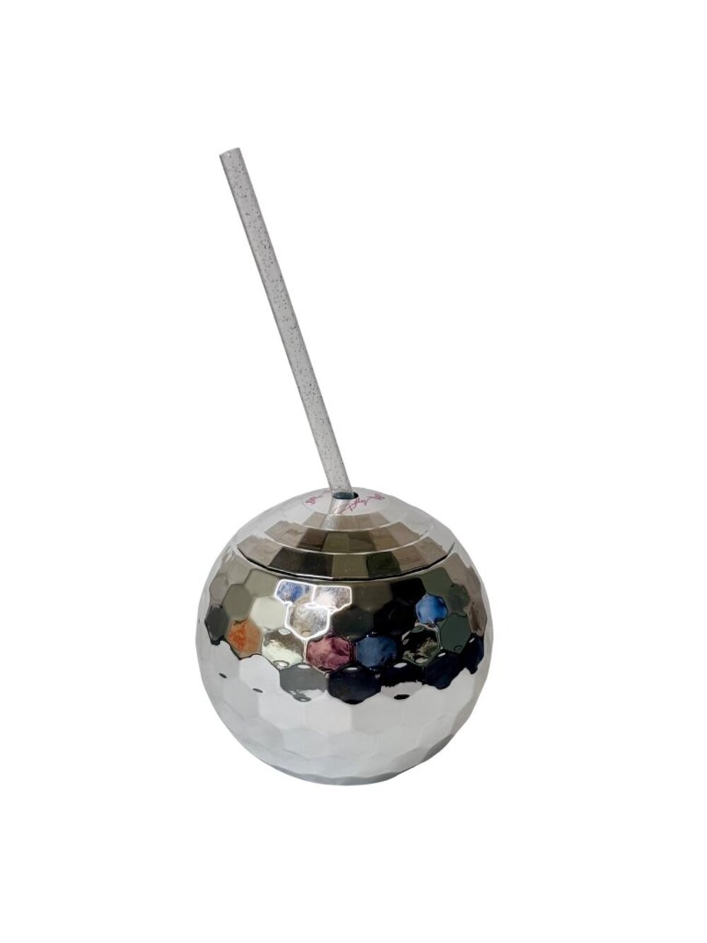 Dolly Parton Signature Silver Disco Ball Party Tumbler with Lid & Straw 20oz NEW